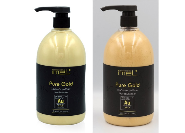 Set Profesional Ingrijire ( sampon/ balsam) cu particule de aur, PURE GOLD